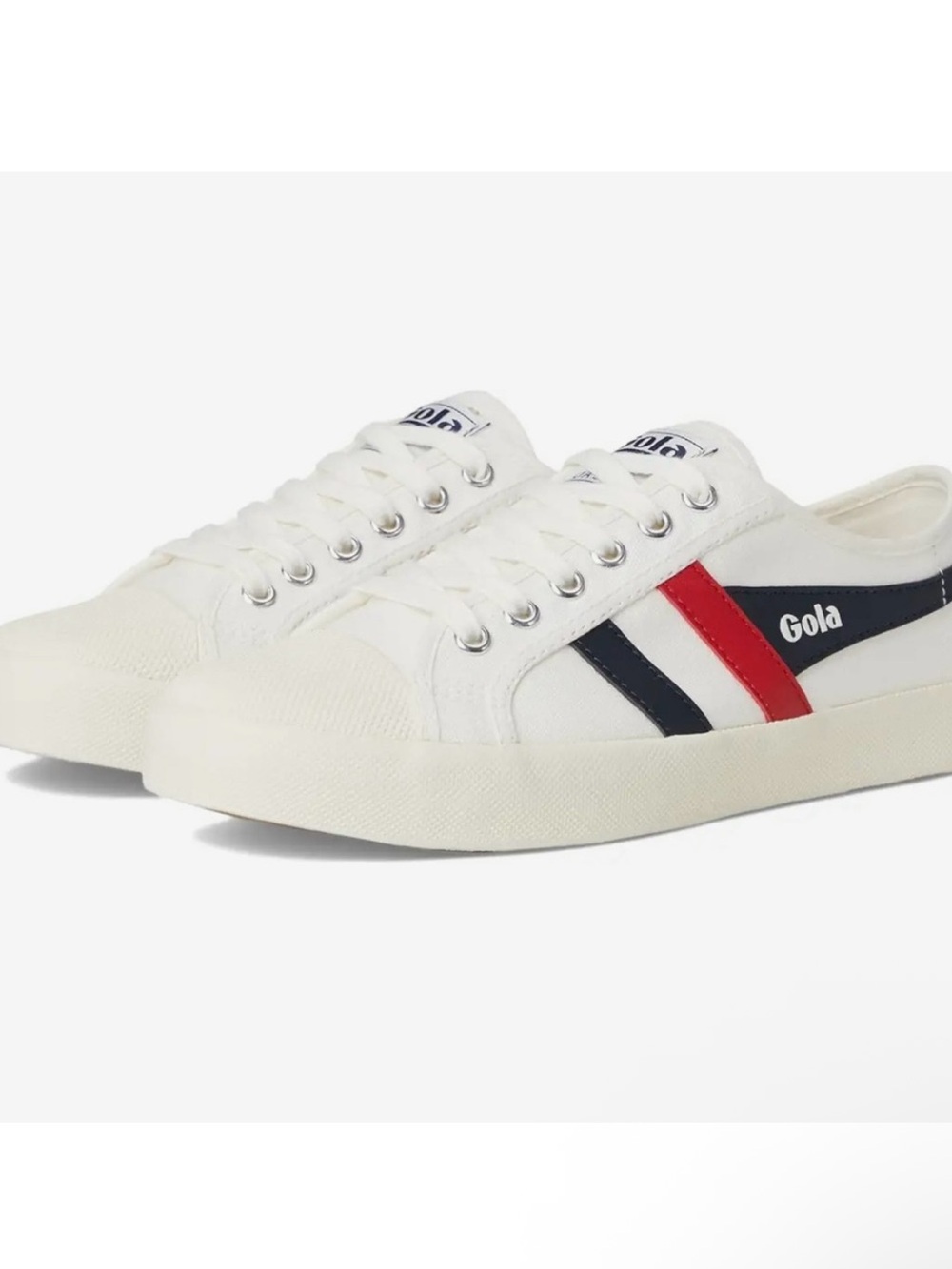 NWT⛱️🔥Gola - White/Navy/Red Coaster Canvas Sneaker - 10